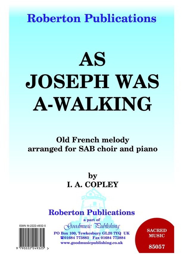 Copley: As Joseph Was A-Walking SAB published by Roberton