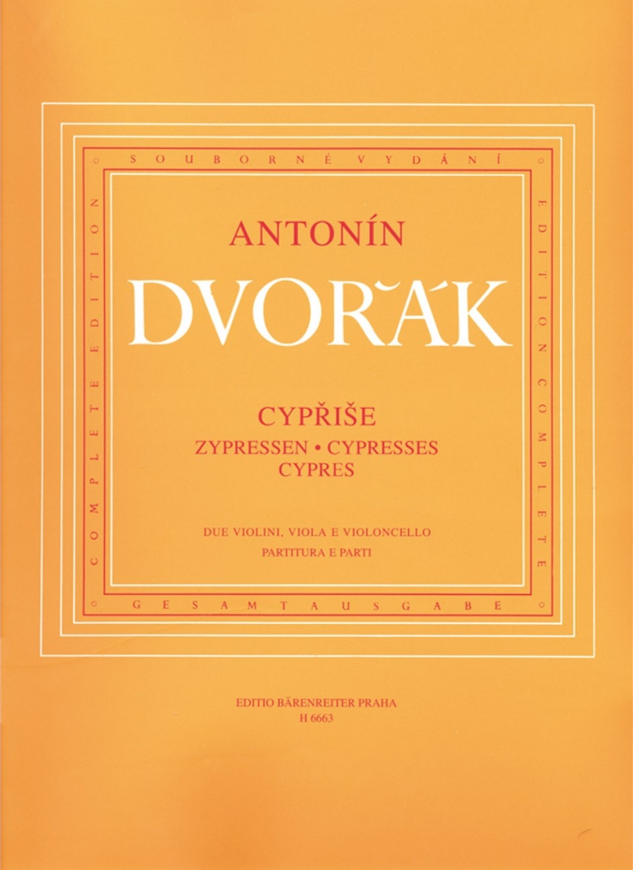 Dvorak: Cypresses for String Quartet published by Barenreiter