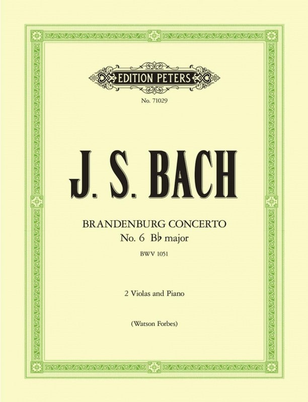 Bach: Brandenburg Concerto No.6 BWV 1051 for 2 Violas & Piano published by Peters