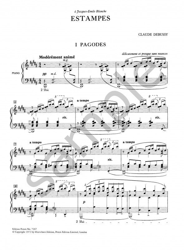 Debussy: Estampes for Piano published by Peters | Forwoods ScoreStore