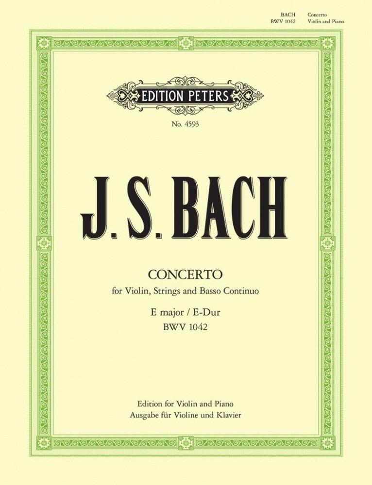 Forwoods ScoreStore Bach Concerto in E Major BWV 1042 for Violin published by Peters