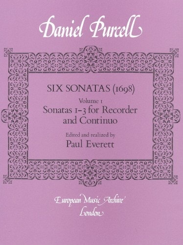 Purcell: Six Sonatas Volume 1 (1-3) for Recorder published by EMA