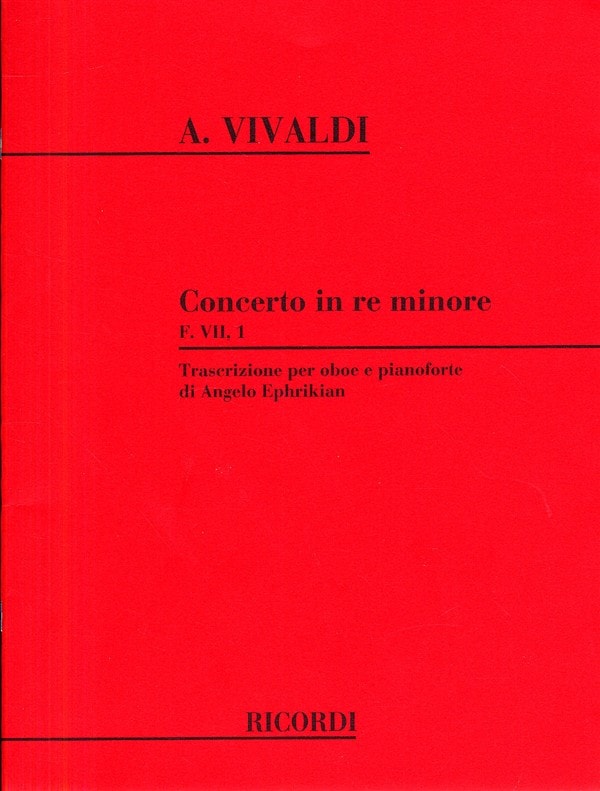 Vivaldi: Concerto in D Minor (FV11.1) for Oboe published by Ricordi
