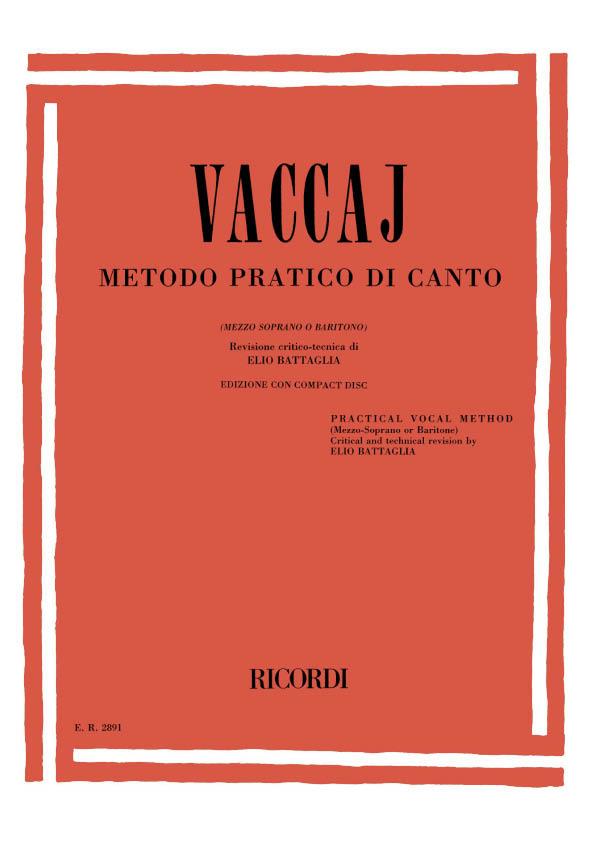 Vaccai: Vocal Method - Medium published by Ricordi (Book & CD)