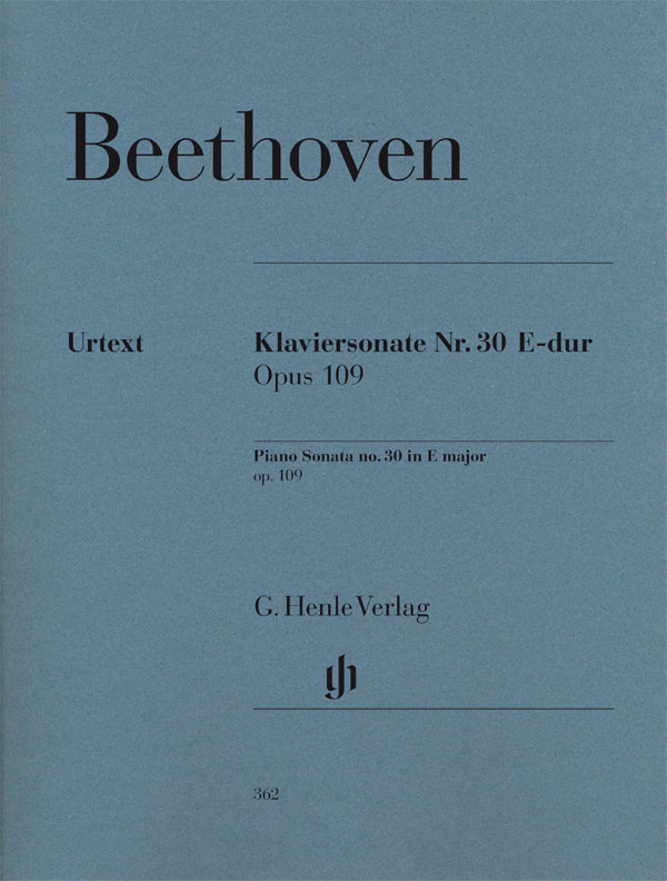 Beethoven: Sonata in E Opus 109 for Piano published by Henle