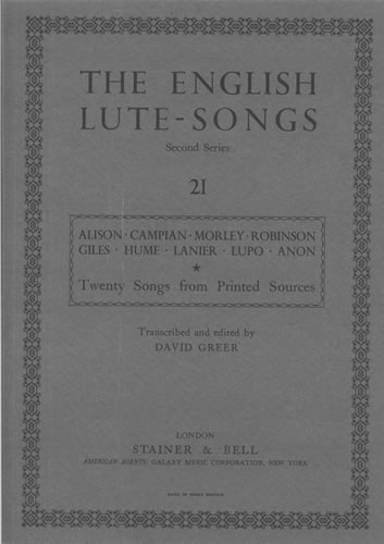 Twenty Songs from Printed Sources published by Stainer & Bell