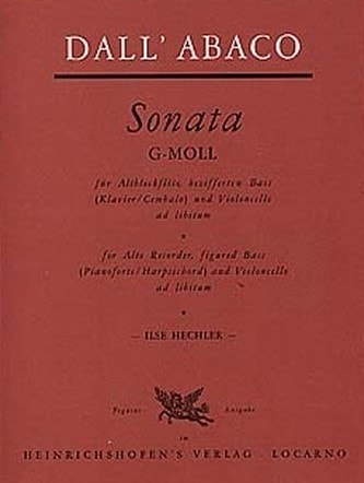 Dall'Abaco: Sonata for Treble Recorder published by Heinrichshofen