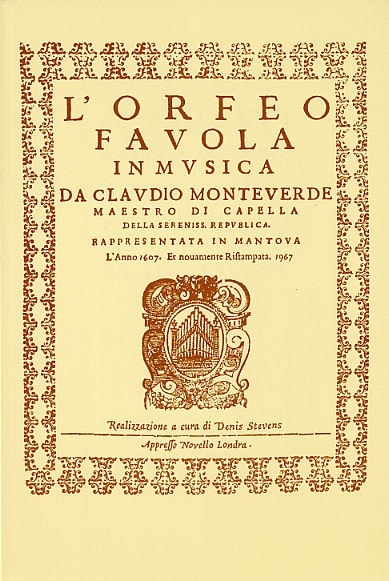 Monteverdi: L'Orfeo - Favola In Musica SV.318 published by Novello - Vocal Score