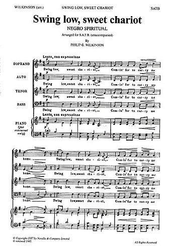 Swing Low Sweet Chariot Satb Published By Novello