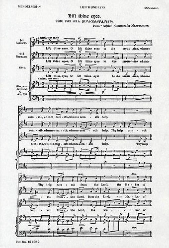 Mendelssohn: Lift Thine Eyes SSA published by Novello