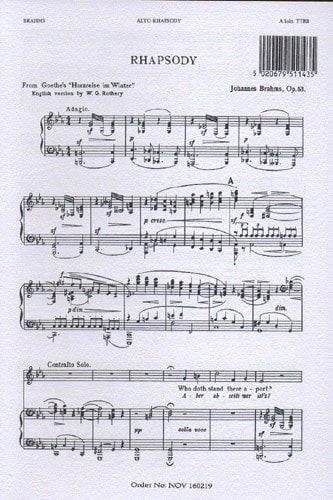 Brahms: Alto Rhapsody TTBB published by Novello