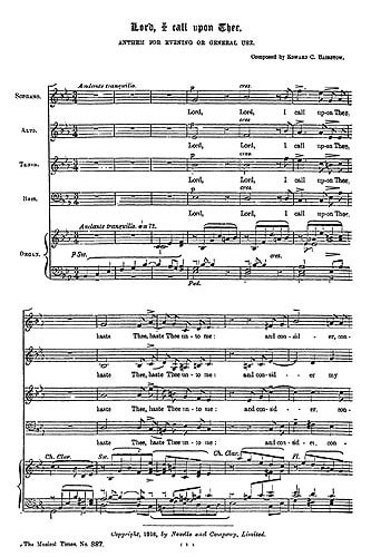 Bairstow: Lord I Call Upon Thee SATB published by Novello