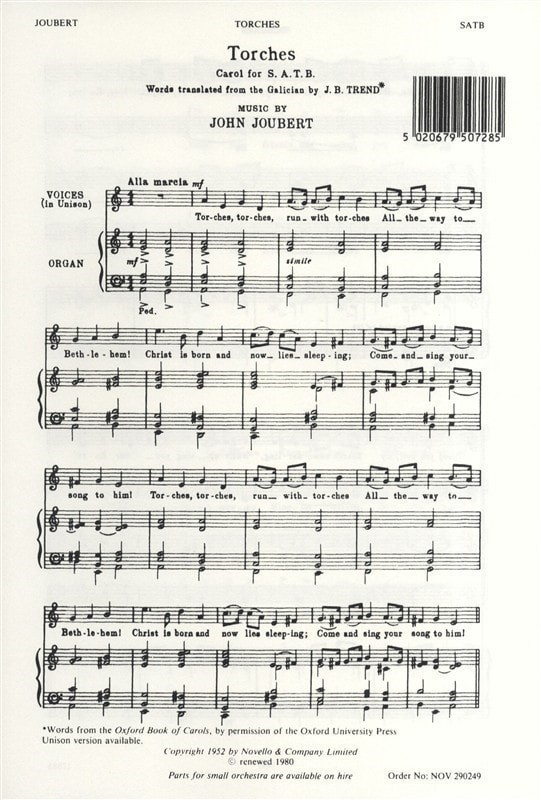 Forwoods ScoreStore Joubert Torches SATB published by Novello