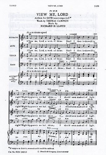 Lloyd: View Me Lord SATB published by Novello