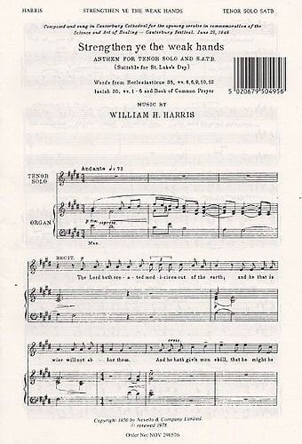 Harris: Strengthen Ye The Weak Hands SATB published by Novello