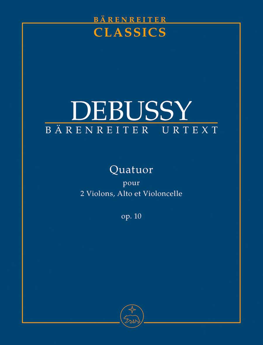 Debussy: String Quartet Opus 10 (Study Score) published by Barenreiter