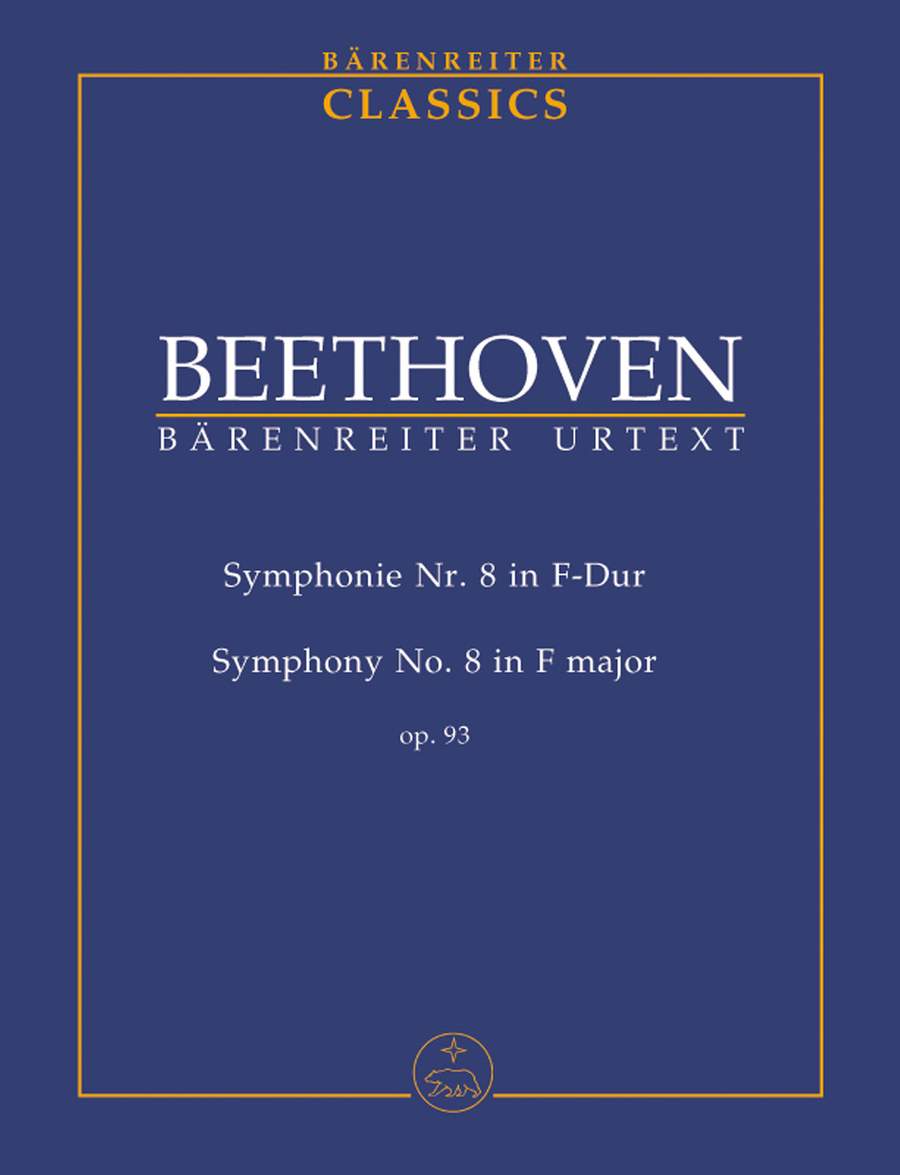 Beethoven: Symphony No. 8 F major Opus 93 (Study Score) published by Barenreiter