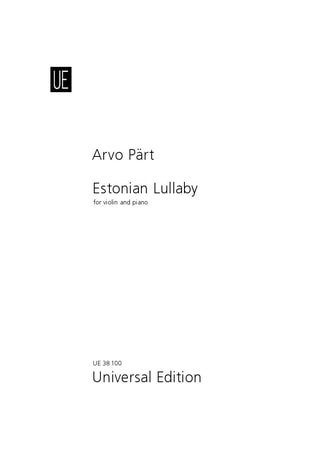 Part: Estonian Lullaby for Violin published by Universal Edition
