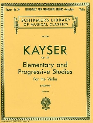 Kayser: 36 Elementary and Progressive Studies Opus 20 for Violin published by Schirmer