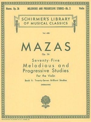 Mazas: 75 Melodious And Progressive Studies Op.36 Book 2 for Violin published by Schirmer