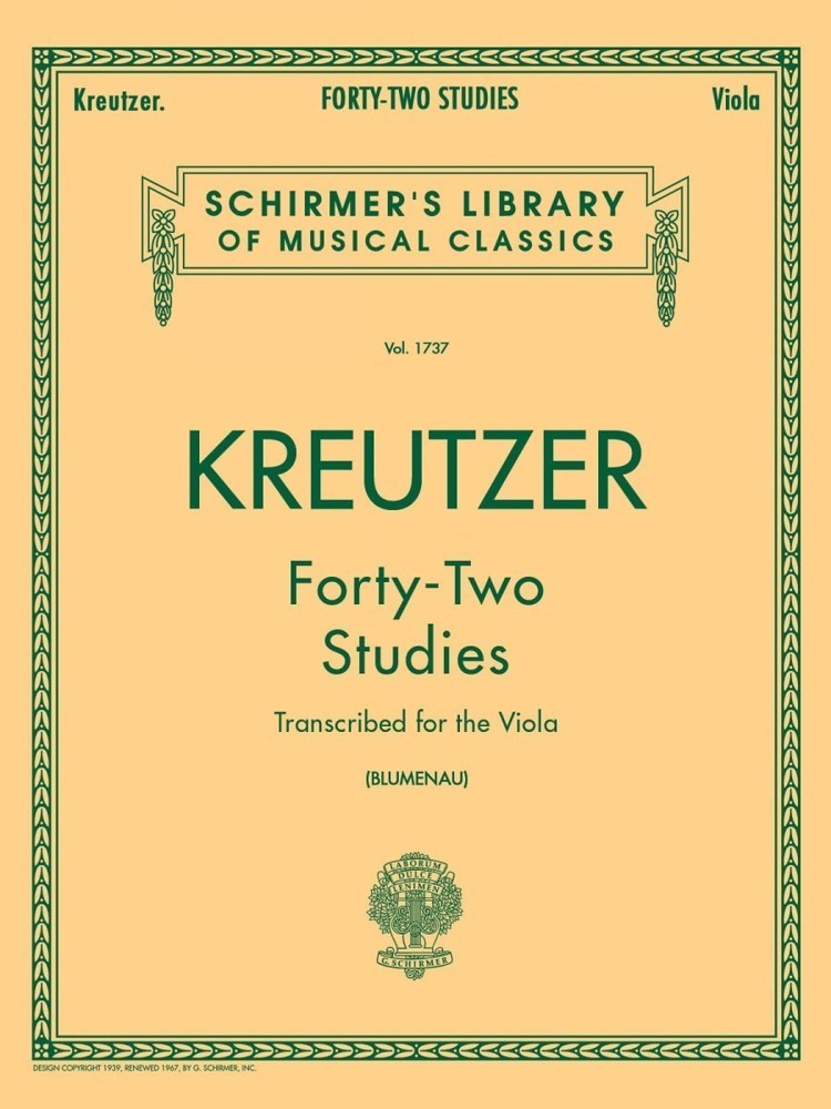 Forwoods ScoreStore Kreutzer 42 Etudes for Viola published by Schirmer
