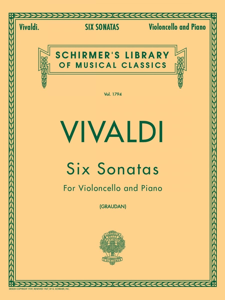 Vivaldi: 6 Sonatas for Cello published by Schirmer