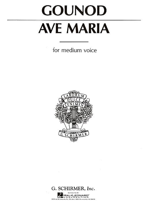 Gounod: Ave Maria In F for Medium Voice & Violin or Cello published by Schirmer