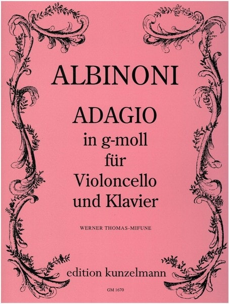Albinoni: Adagio for Cello in G minor published by Kunzelmann