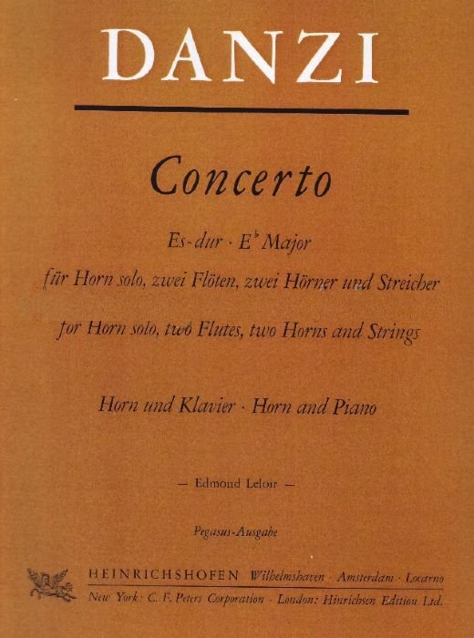 Danzi: Concerto in Eb for Tenor Horn published by Heinrichshofen