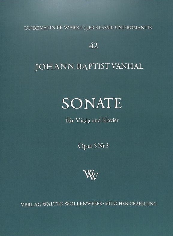 Vanhal: Sonata in F Opus 5/3 for Viola published by Wollenweber