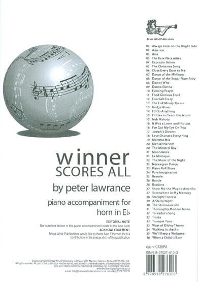Winner Scores All - Piano Accompaniment for Horn in Eb published by Brasswind