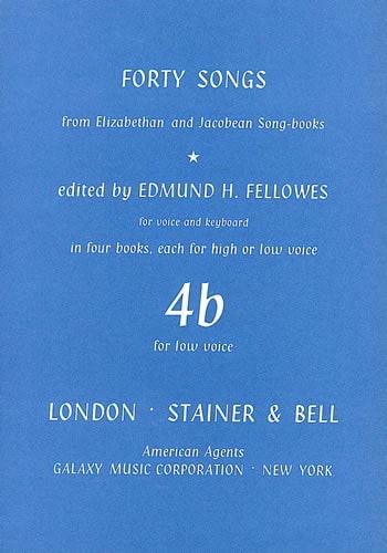 40 Elizabethan and Jacobean Songs 4 Low voice published by Stainer & Bell