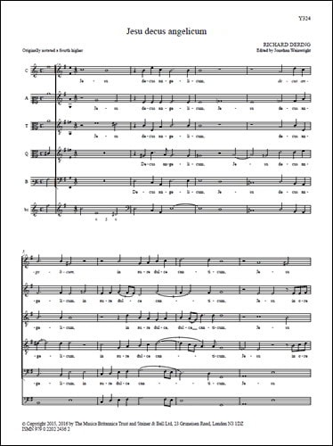 Dering: Jesu decus angelicum SATTB published by Stainer and Bell