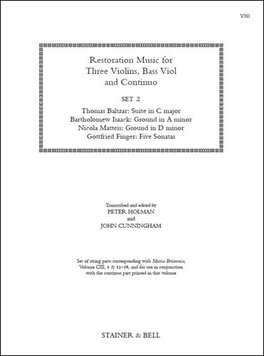 Restoration Music for Three Violins, Bass Viol and Continuo Set 2 published by Stainer & Bell