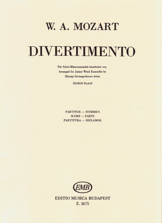 Mozart: Divertimento K270 for Junior Wind Ensemble for Junior Wind Ensemble published by EMB