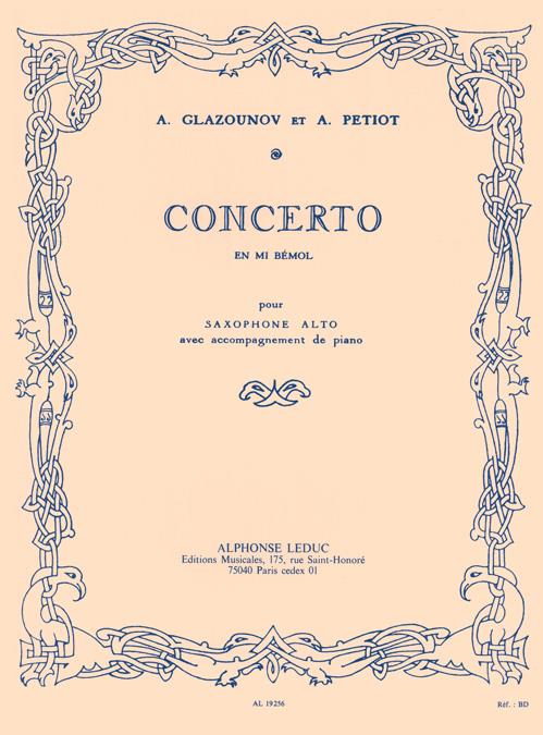 Glazunov: Concerto for Alto Saxophone Opus 109 published by Leduc