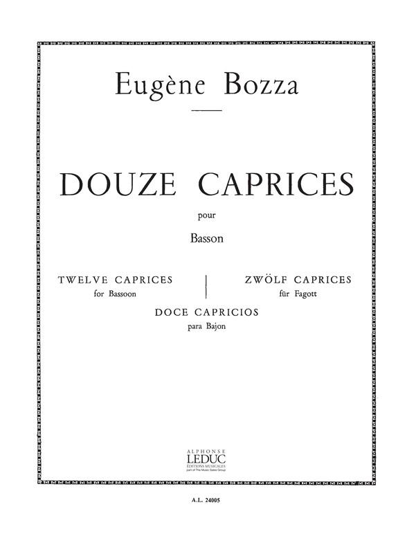 Bozza: 12 Caprices for Bassoon published by Leduc