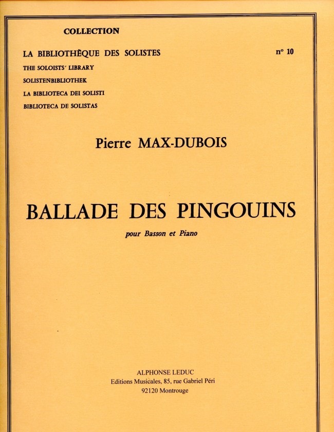 Dubois: Ballade Des Pingouins for Bassoon published by Leduc