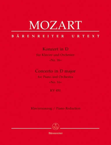 Mozart: Concerto No 16 in D  KV451 for 2 Pianos published by Barenreiter