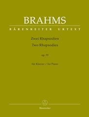 Brahms: Two Rhapsodies Op 79 for Piano published by Barenreiter
