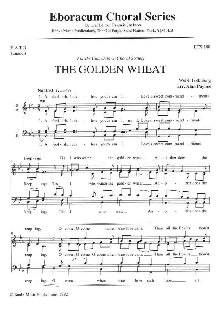 Paynes: The Golden Wheat SATB published by Eboracum