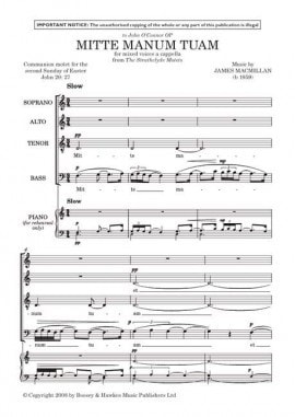 Macmillan: Mitte manum tuam SATB published by Boosey and Hawkes