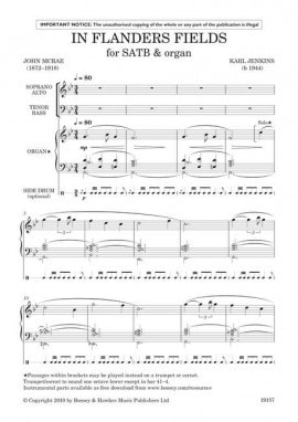 Jenkins: In Flanders Fields SATB published by Boosey & Hawkes