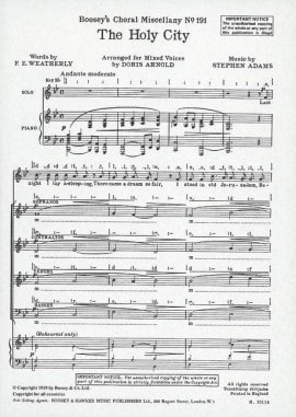 Adams: The Holy City Solo & SATB published by Boosey & Hawkes