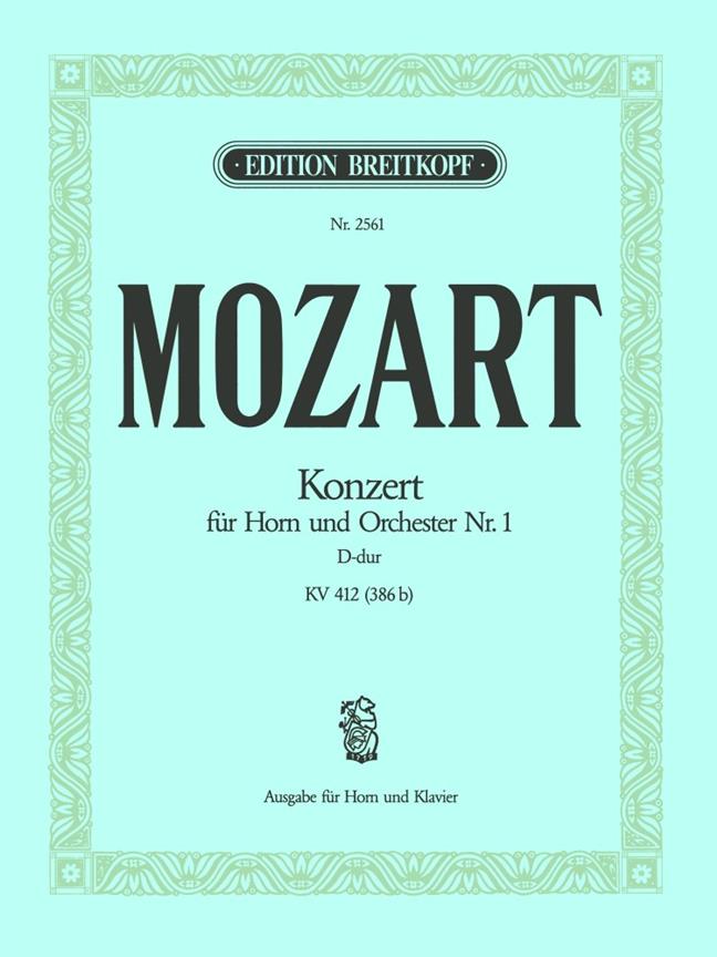 Mozart: Horn Concerto 1 in D KV412 for Horn published by Breitkopf