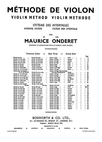 Onderet: Violin Method Book 3 published by Bosworth