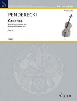 Penderecki: Cadenza for Solo Cello published by Schott