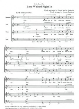 Gershwin: Love Walked Right In SATB published by Camden