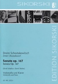 Shostakovich: Sonata for Viola arranged for Cello published by Sikorski
