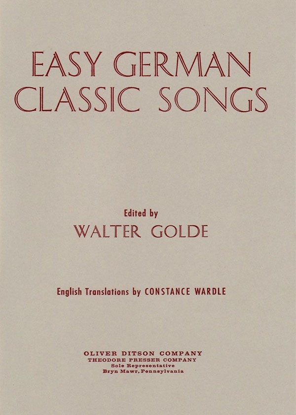 Easy German Classic Songs published by Presser